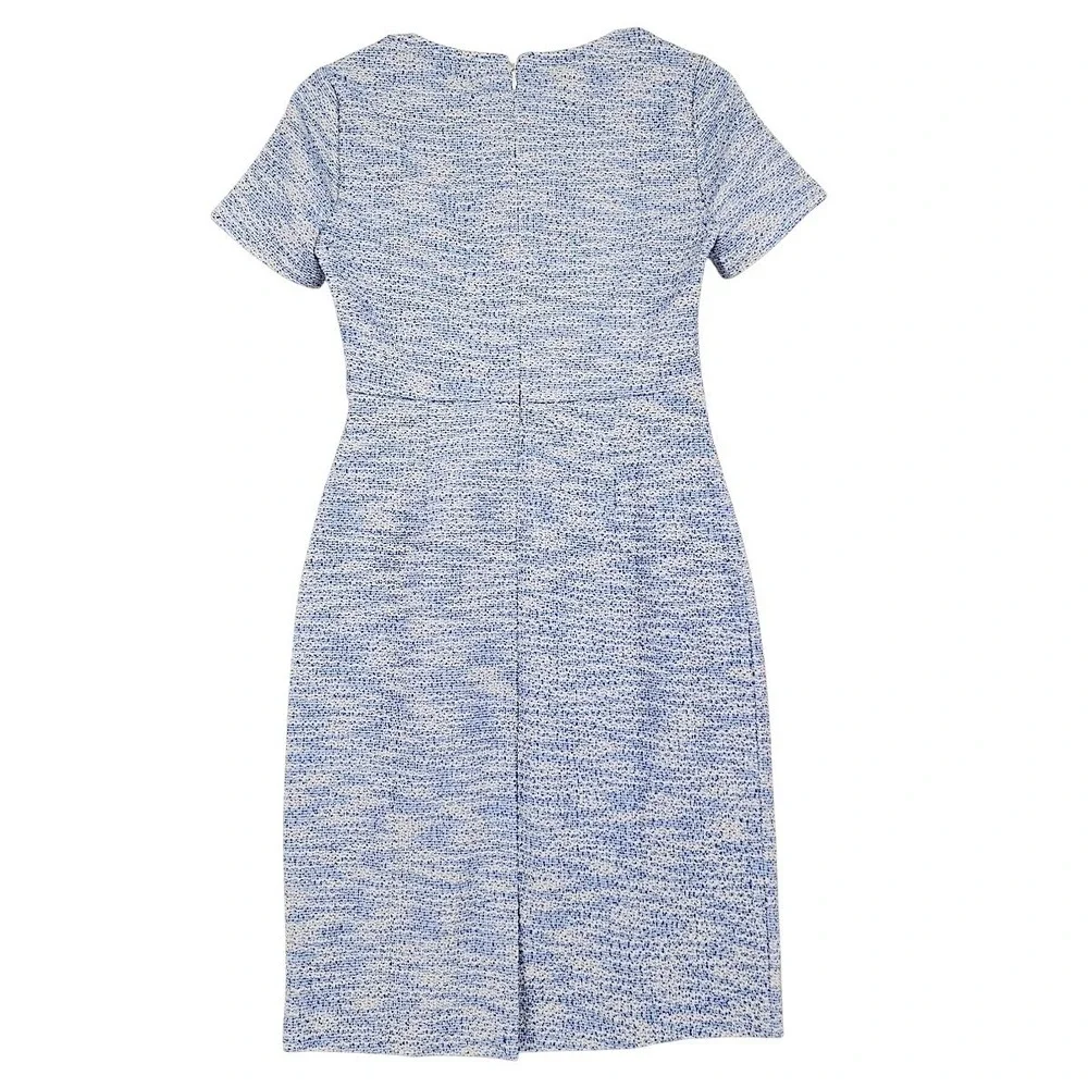 Seraphine Maternity Dress 8 Blue Tweed Work Edit Sheath Pencil Professional NEW